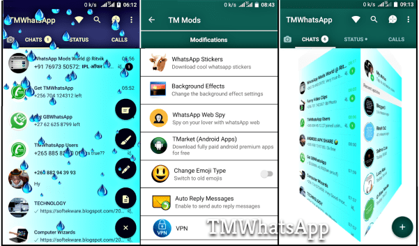 theme and user interface of tm whatsapp apk