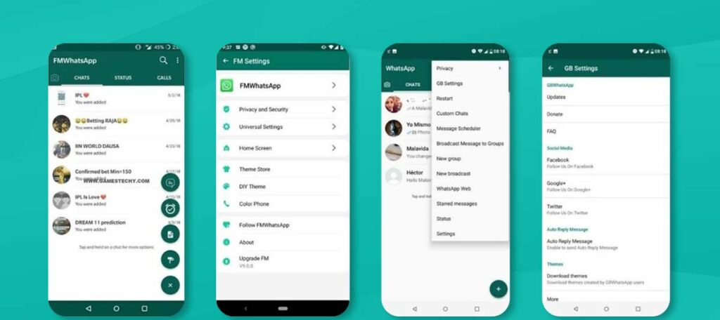 FM WhatsApp vs GB WhatsApp features and user interface