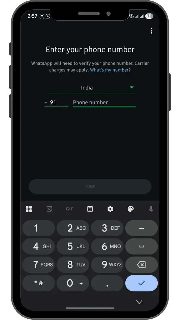 When you open the app, the process is simple like official WhatsApp. Just enter your phone number, verify it, and start using FM WhatsApp with its extra features